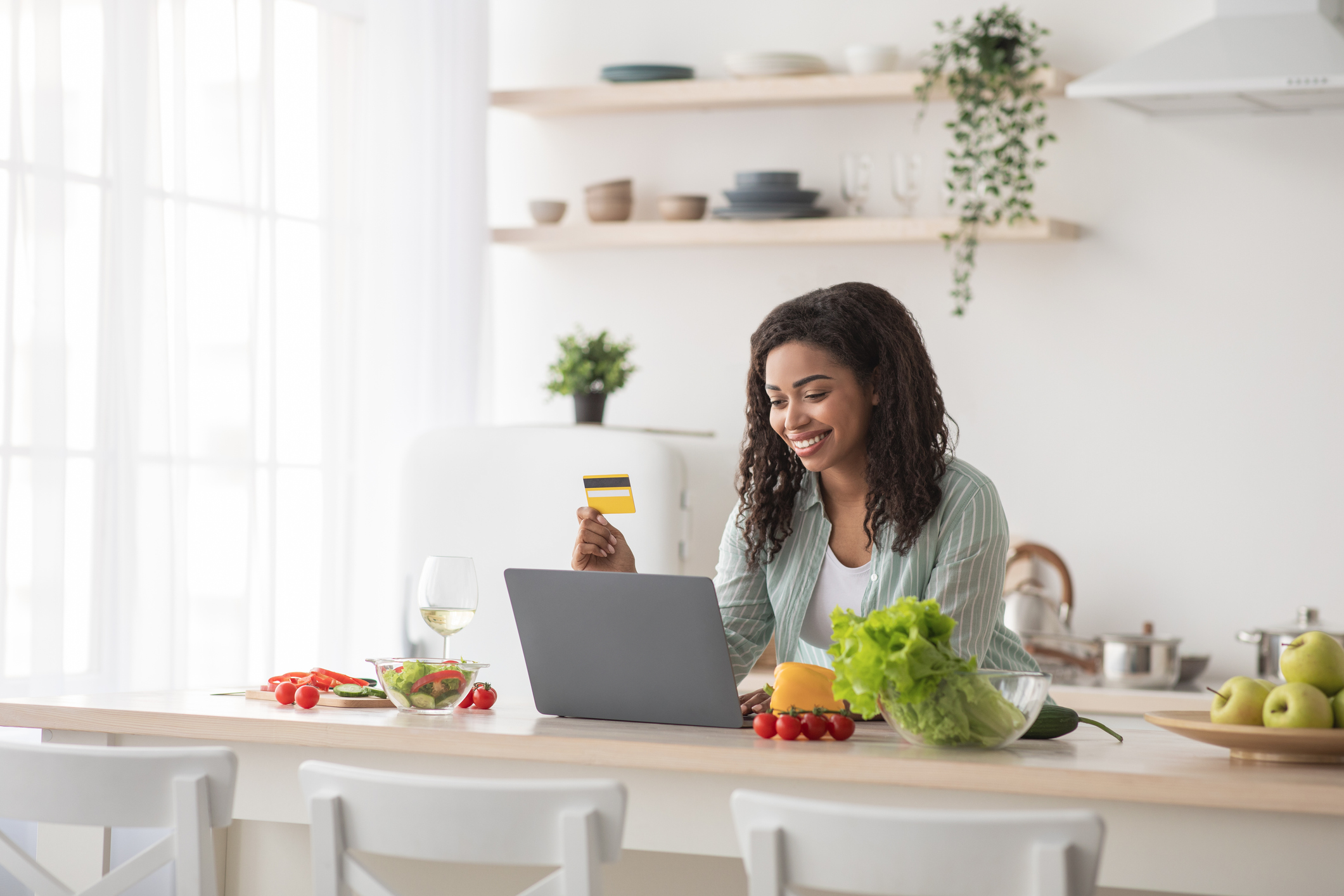 Woman Using Her Card To Buy Online